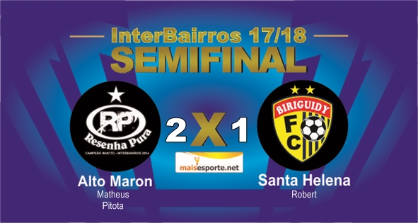 Alto Maron venceu o primeiro jogo e conquistou a vantagem do empate para o jogo de volta diante do Santa Helena pelo Interbairros