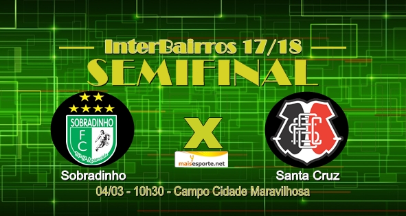Sobradinho x Santa Cruz disputam em confronto épico vaga para final do Campeonato Interbairros 2017/2018