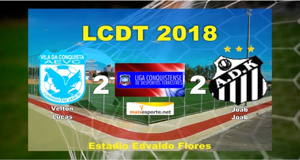 Vila da Conquista e Kadija ficaram no empate por 2 a 2 em manhã de clima chuvoso em Vitória da Conquista