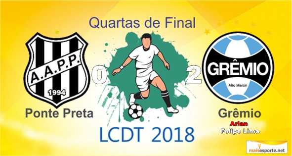 Ponte Preta perdeu para o Grêmio e se complicou nas quartas de finais da LCDT